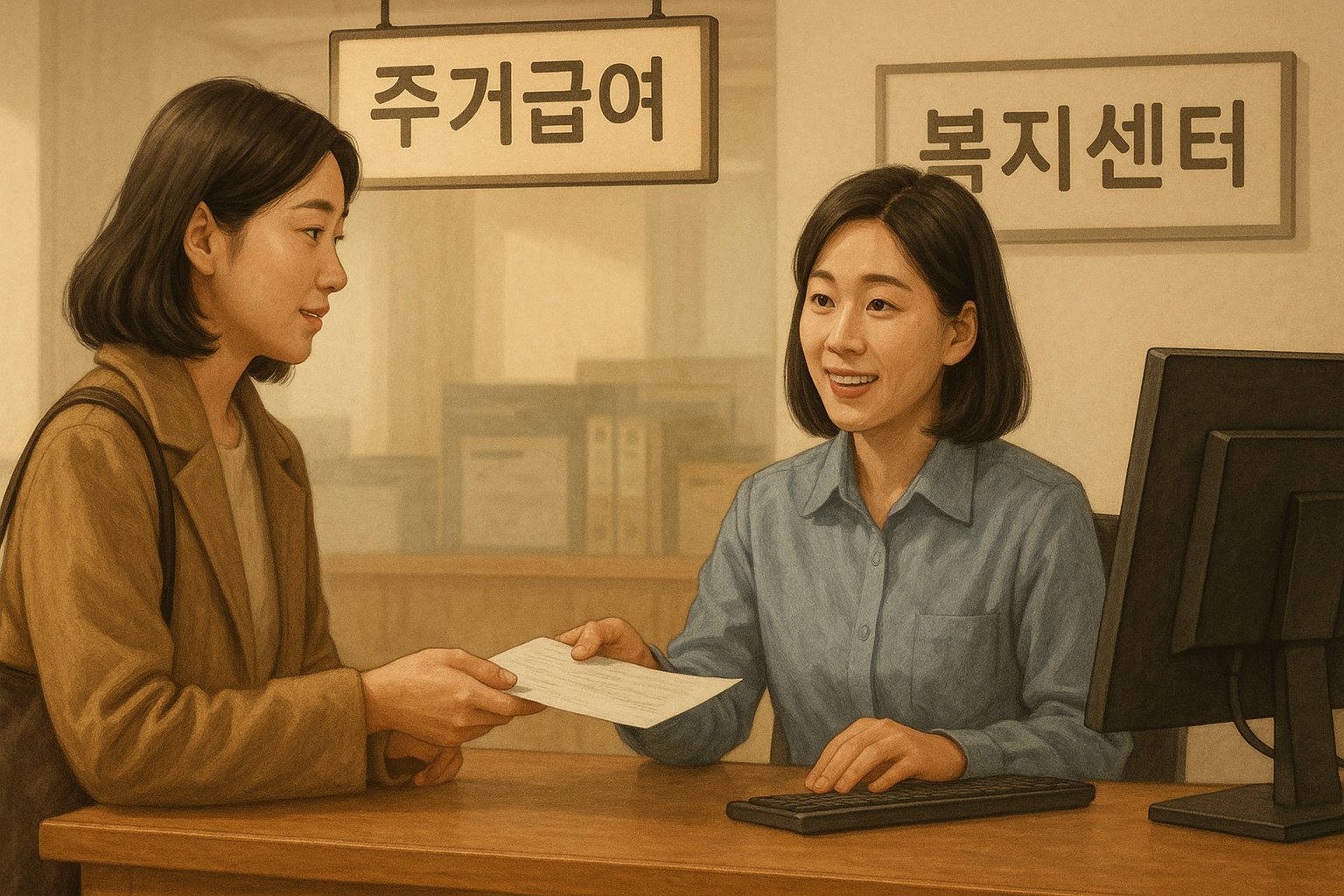 주민센터-방문-여성