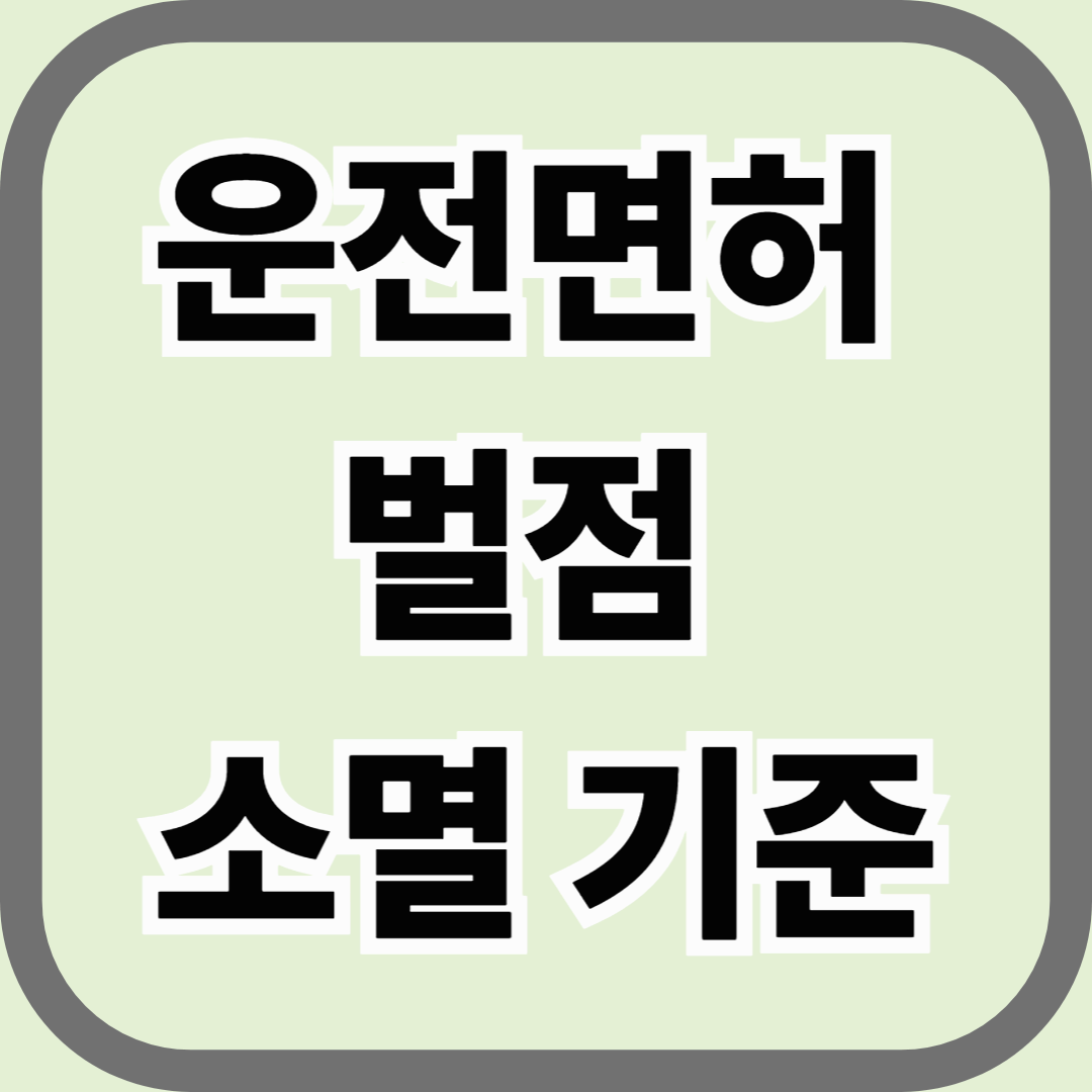 운전면허 벌점 소멸 기준, 꼭 알아두세요