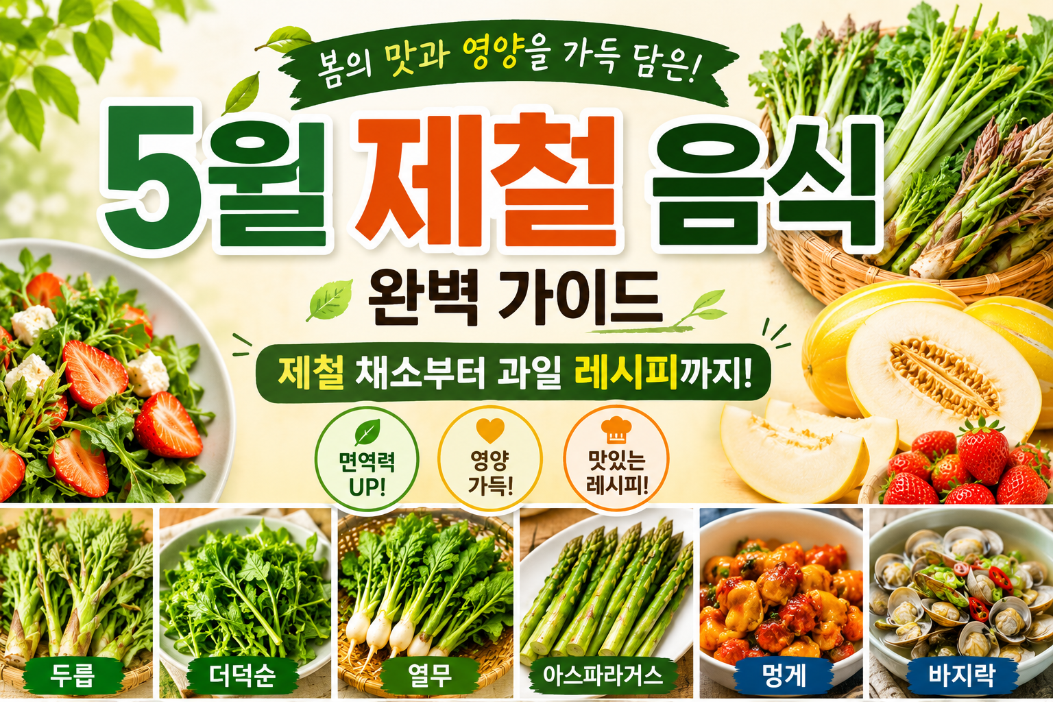 5월 제철 음식 완벽 가이드: 건강한 식탁을 위한 제철 채소부터 과일 레시피까지