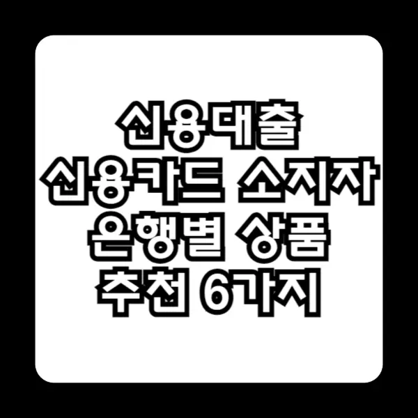 신용카드 소지자 신용대출