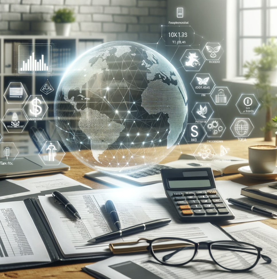 법인세 절세를 위한 기업 재무 보고서와 필기구가 놓인 사무실