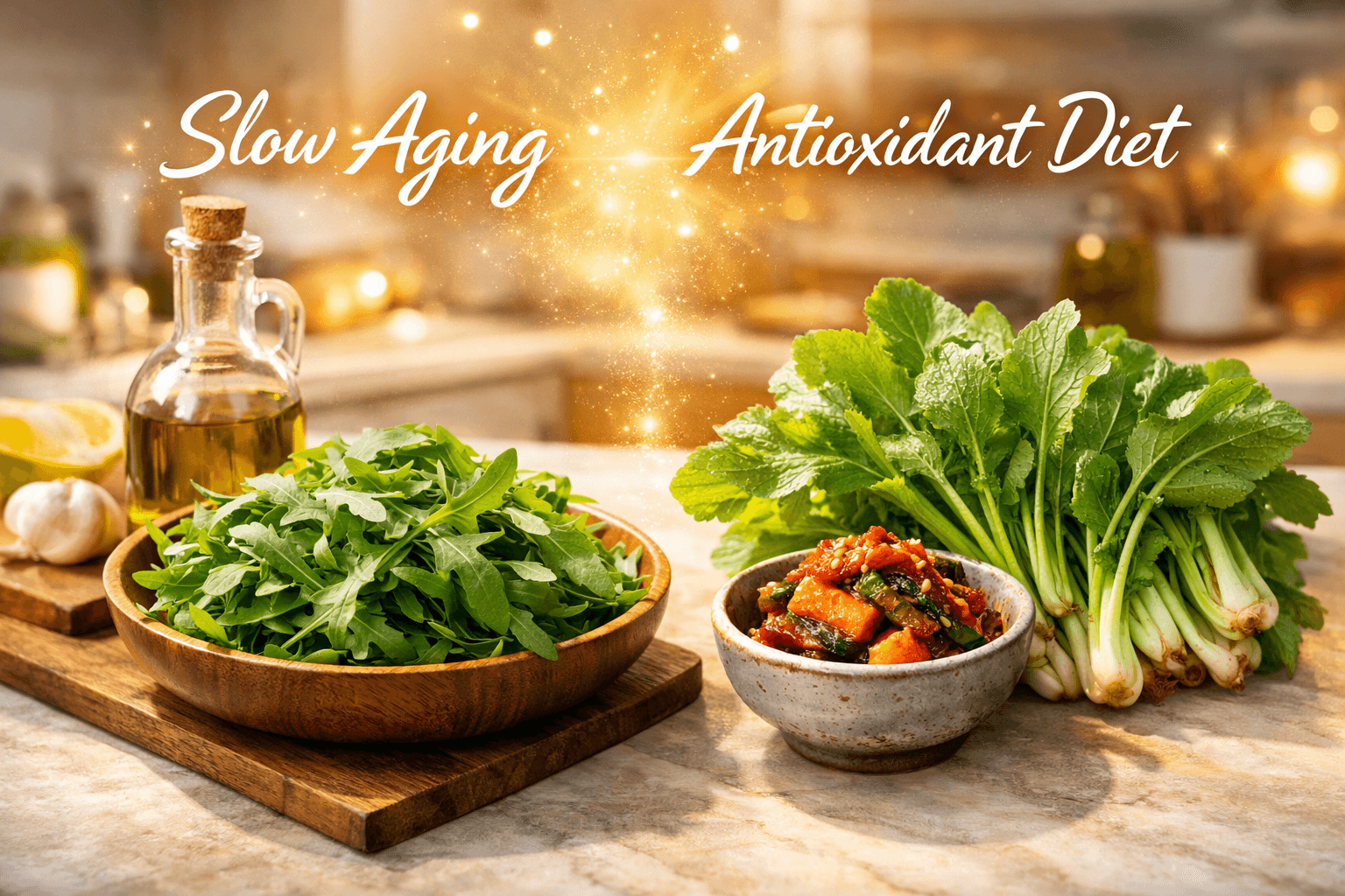 루꼴라 열무 비교 (저속노화, 항산화, 식단관리)