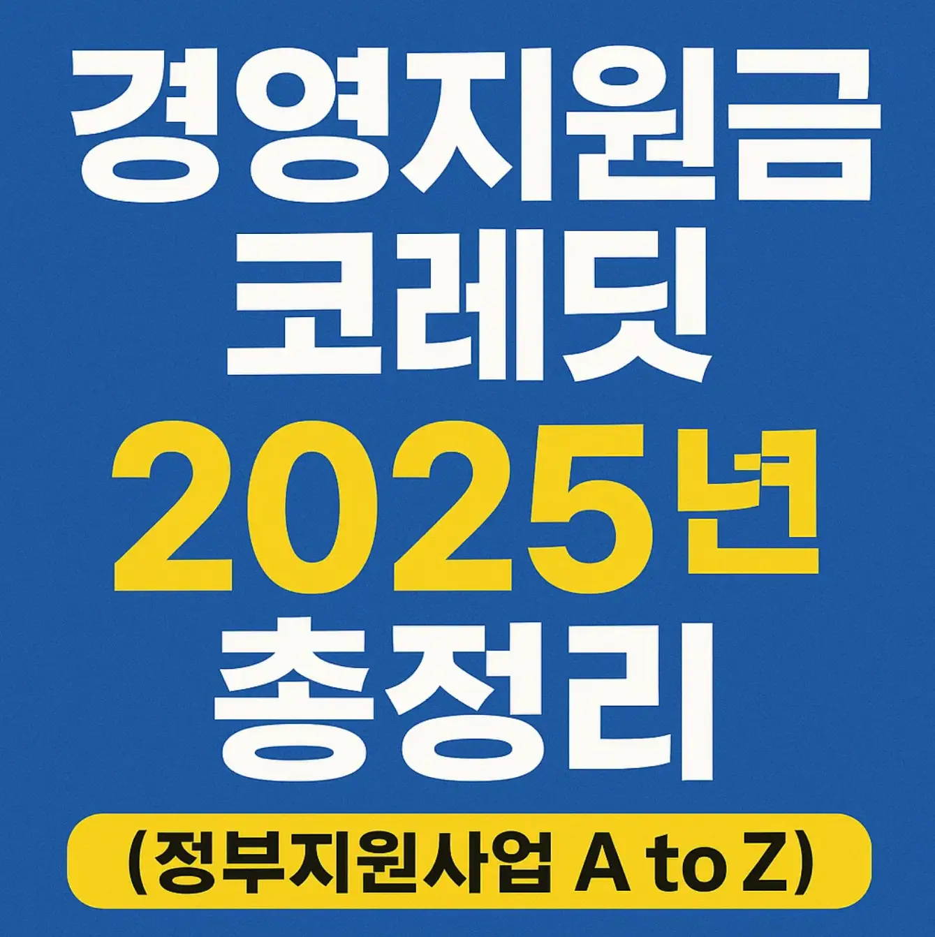 경영지원금 크레딧, 2025년 총정리 (정부지원사업 A to Z)