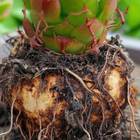 다육식물 분갈이 3단계 뿌리 다듬기 후 건조하기