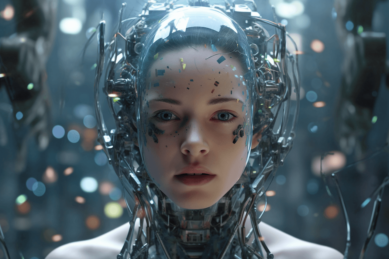 AI 스피커로 외로움 해소하기에 관한 사진 인공지능이 앞을 보고있다