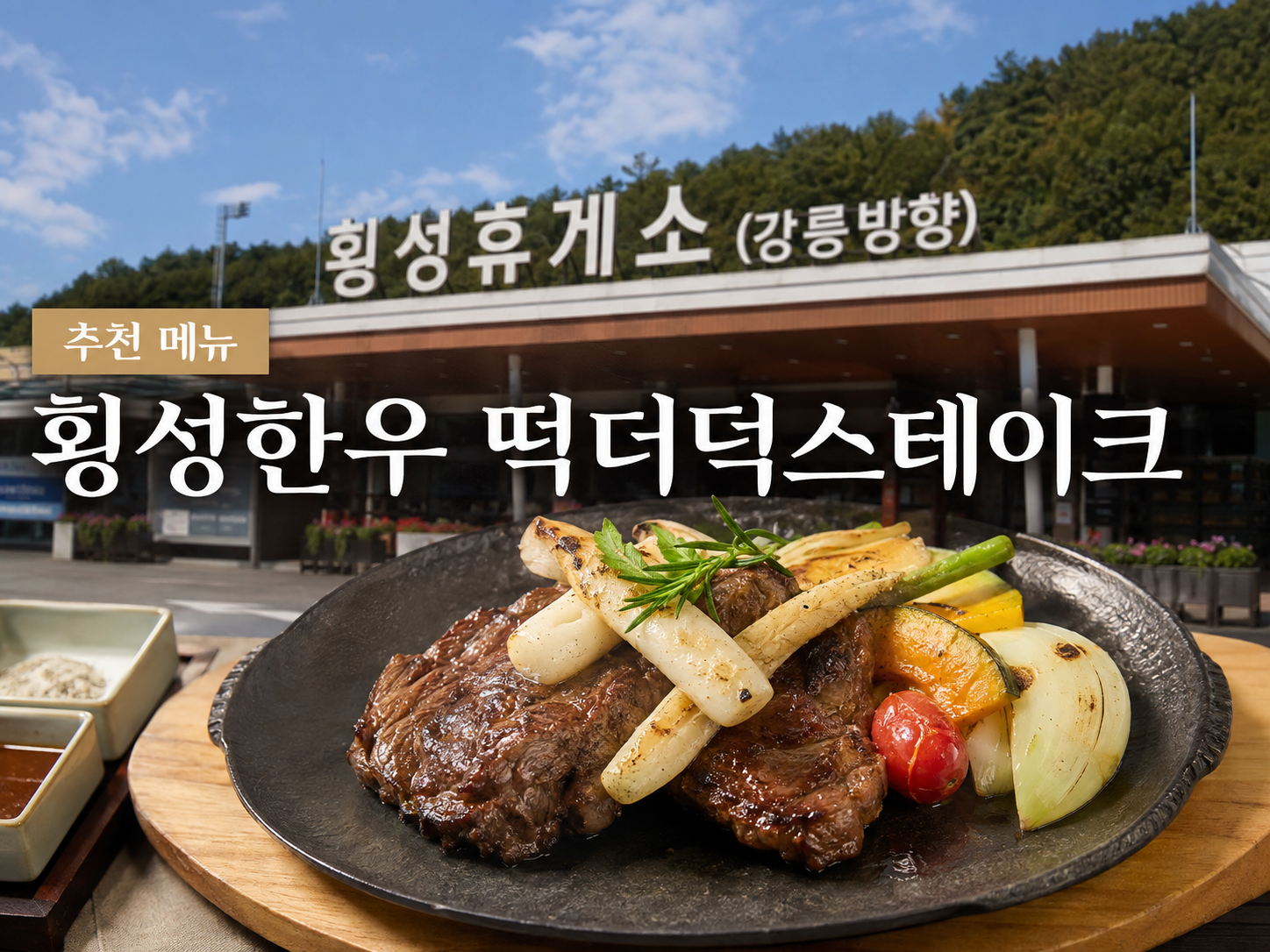 횡성휴게소 강릉방향 횡성한우 떡더덕스테이크 추천 메뉴