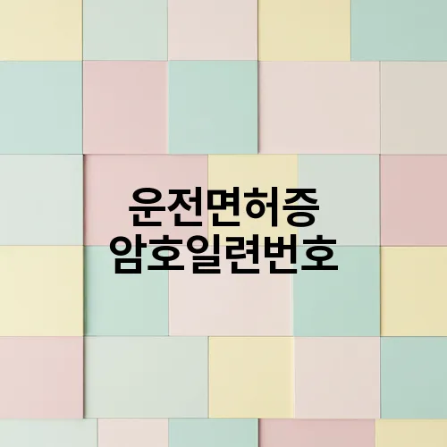 운전면허증 암호일련번호