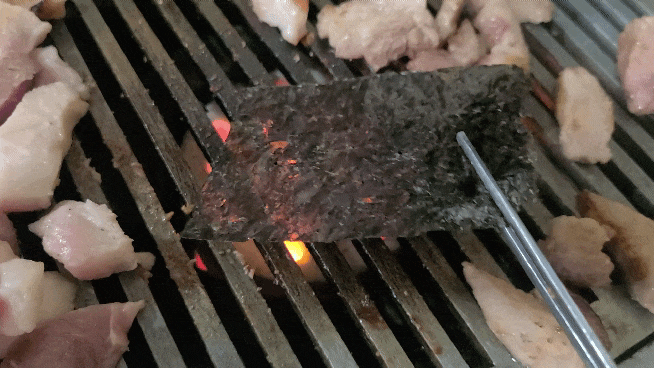 마포주먹고기-김-굽기