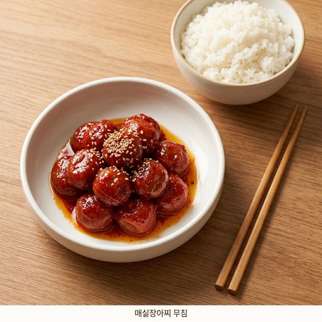 고추장에 무친 매실장아찌 무침 완성 사진 밥반찬