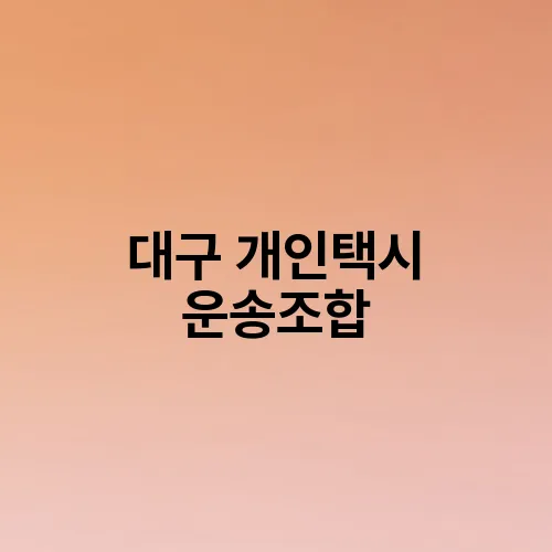 대구 개인택시 운송조합