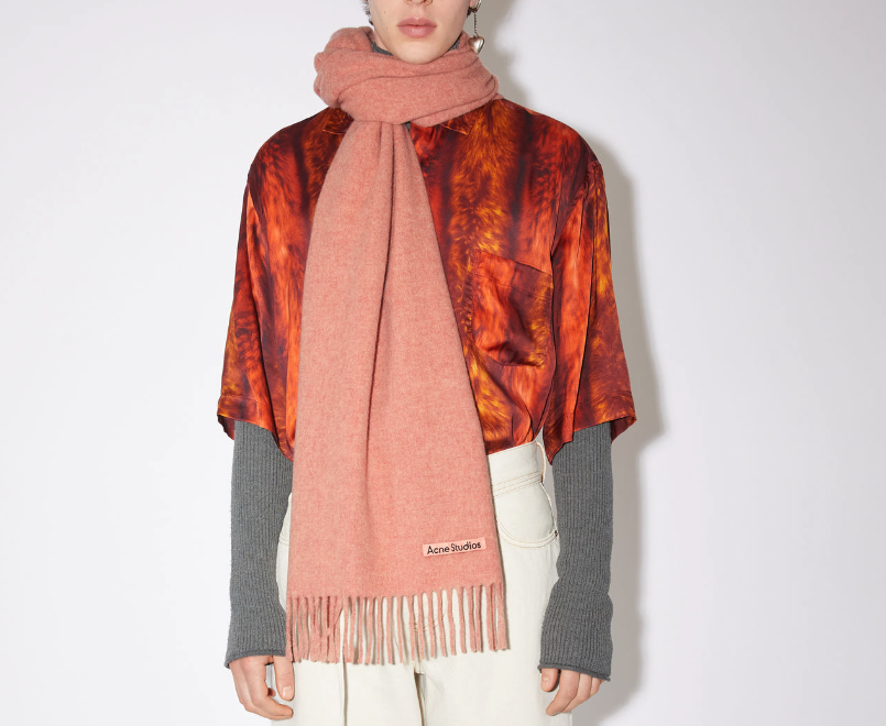 울 프린지 스카프 - 로즈 멜란지 사진1
