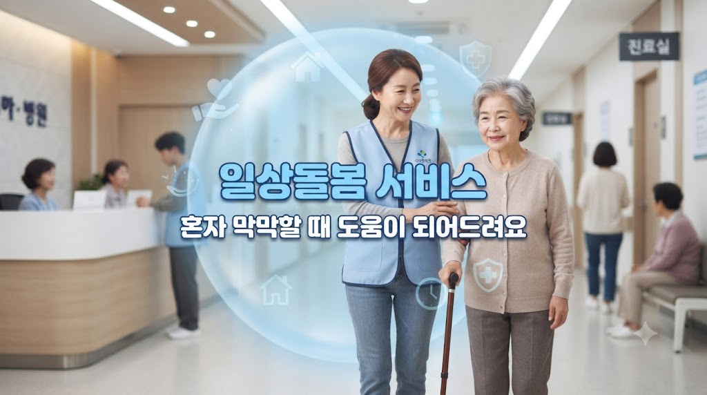 할머니와 함께 병원에 동행해주는 모습
