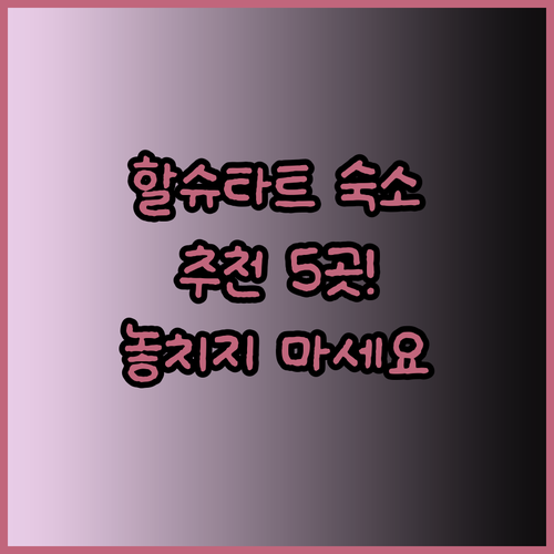 할슈타트 여행 계획 중? 놓칠 수 없