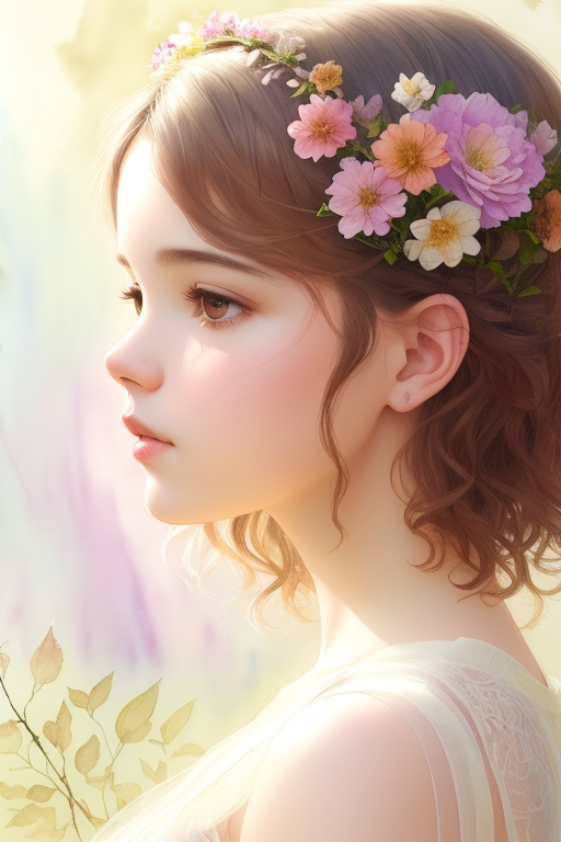 Playground AI로 생성한 그림(2) - 화관 쓴 소녀