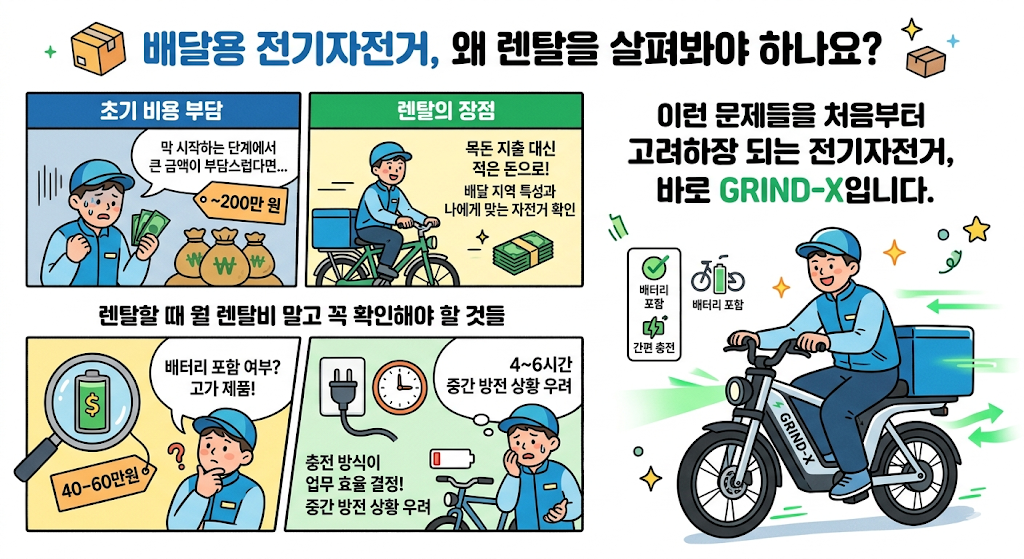 배달용 전기자전거 인수형 렌탈