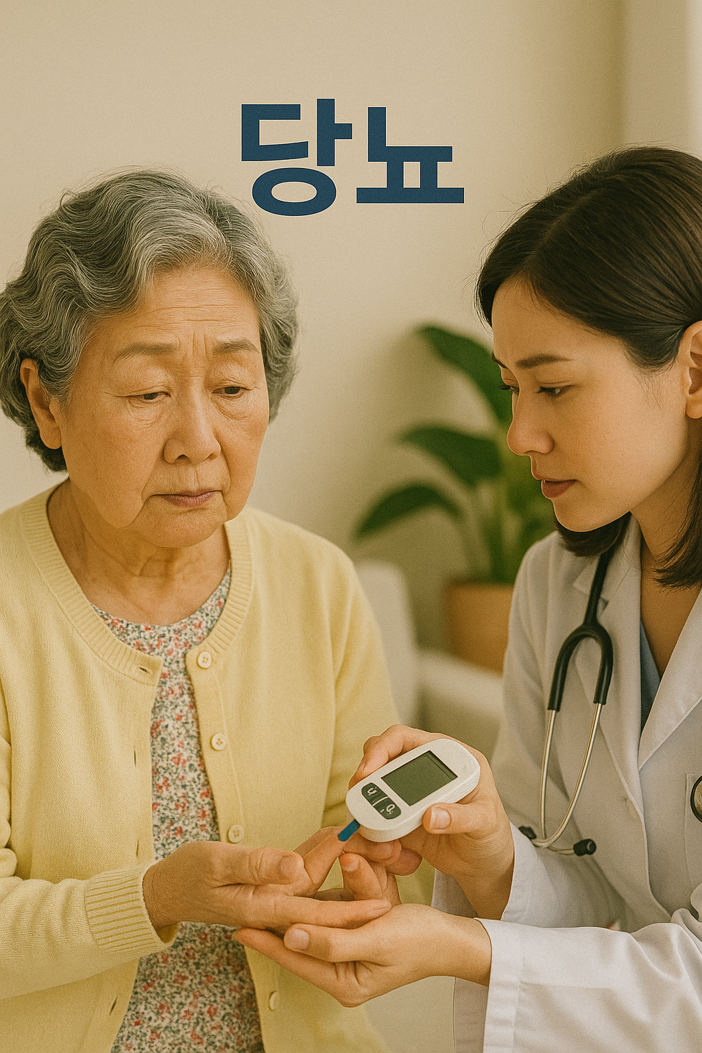 당뇨 수치 체크하는 이미지