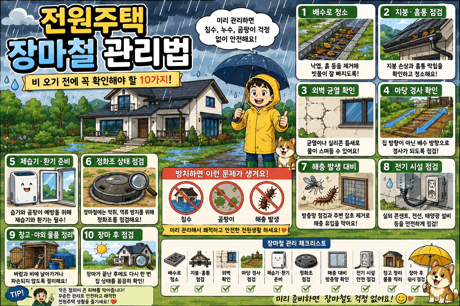 전원주택 장마철 관리법