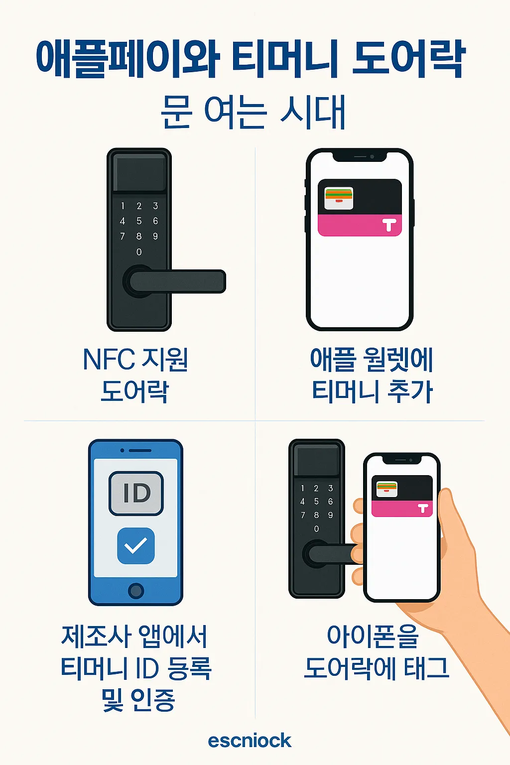 애플페이와 티머니로 도어락 사진