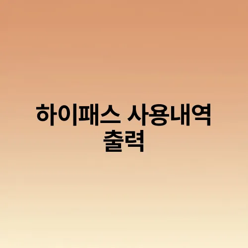 하이패스 사용내역 출력