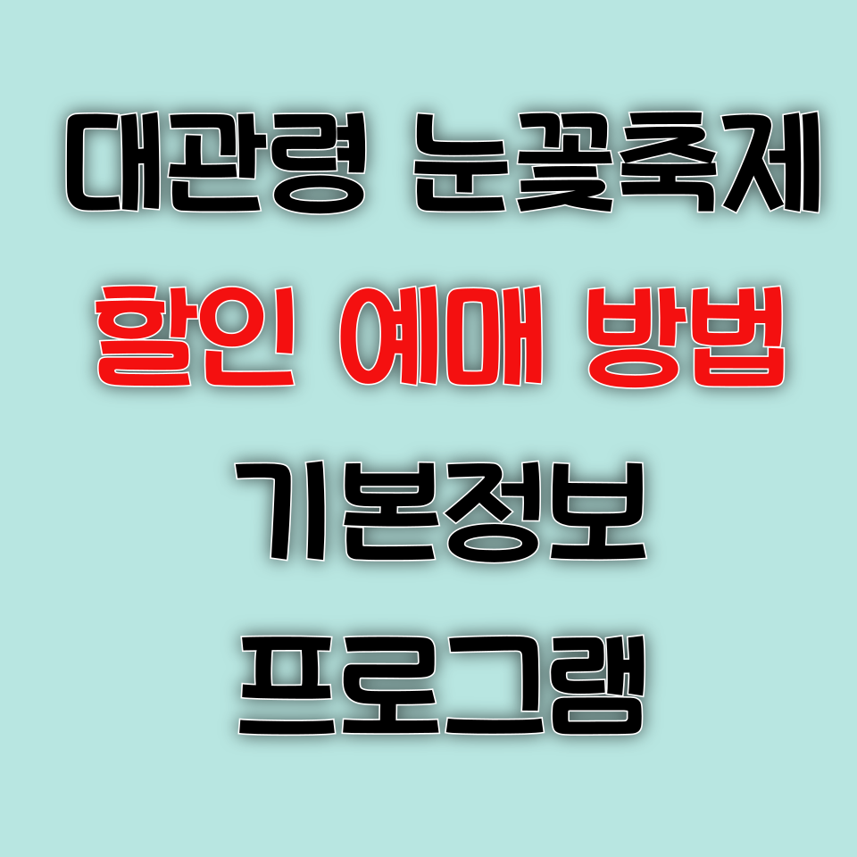 대관령 눈꽃축제 예매