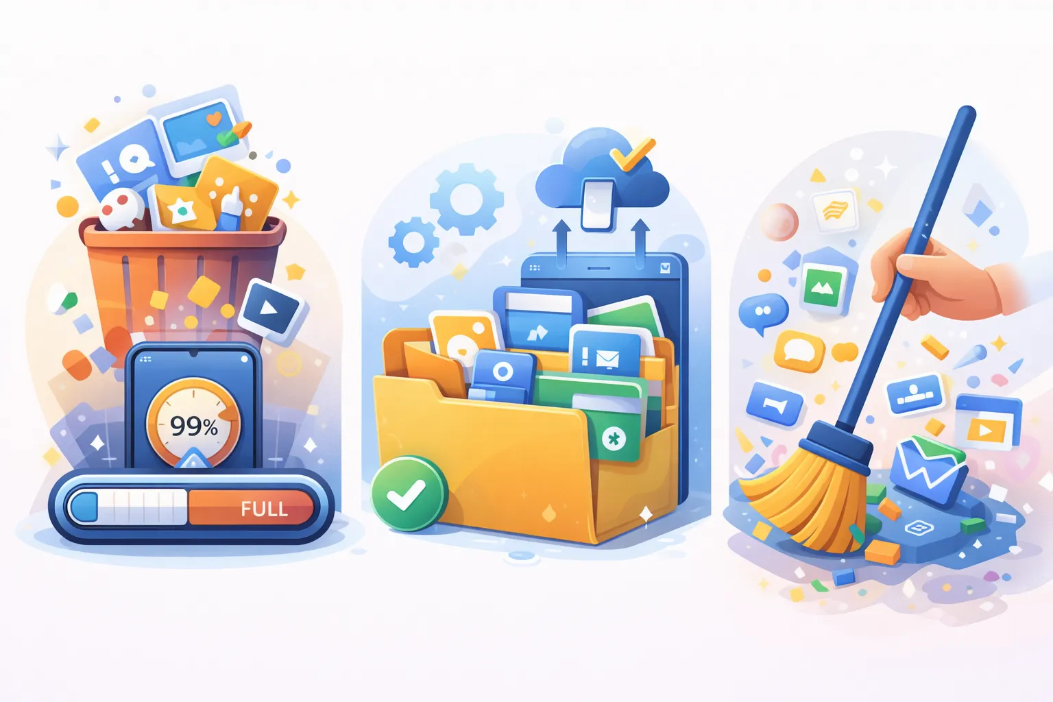 스마트폰 저장공간 부족 해결 (사진정리, 캐시삭제, 클라우드백업)