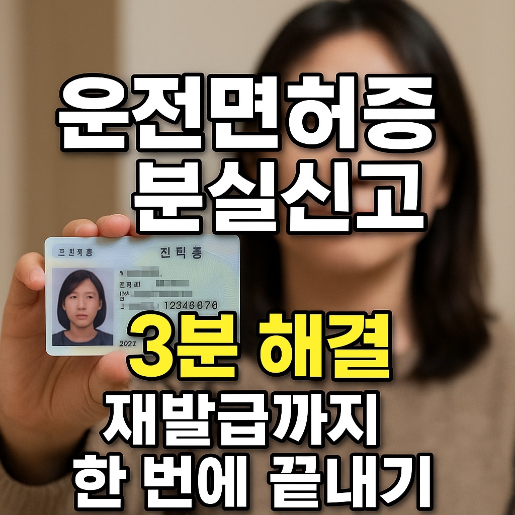 운전면허증 분실신고 3분 해결(재발급까지 한 번에)