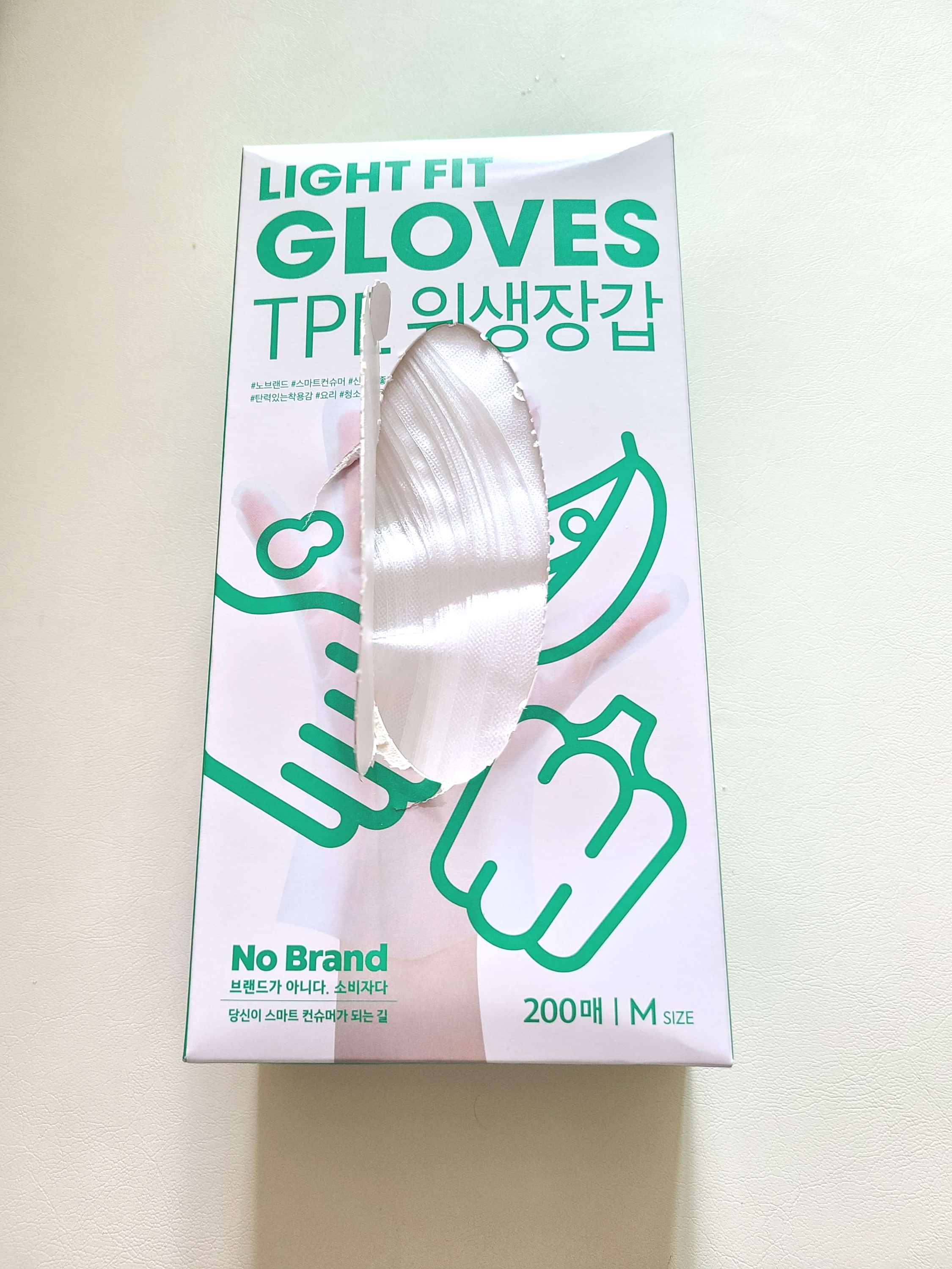 노브랜드 라이트핏 TPE 일회용 장갑