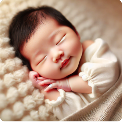 어여쁘게 잠자고 있는 아기 이미지입니다