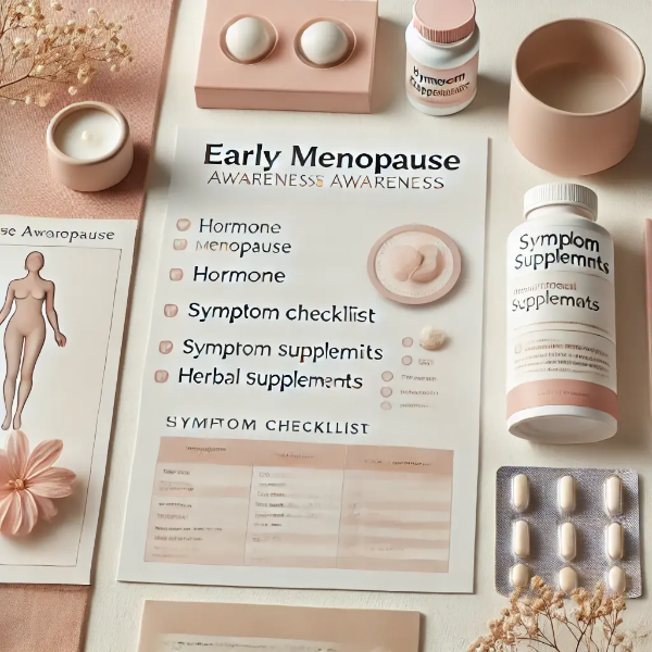 조기 폐경 정보, 호르몬 차트, 증상표, 보조제 스튜디오컷