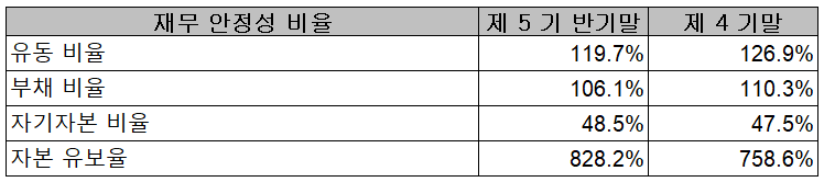 네온테크 - 재무 안정성 비율