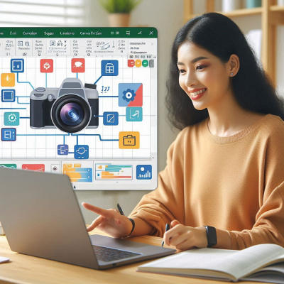 Excel에서 카메라 데이터를 시각적으로 표시하는 모습입니다.