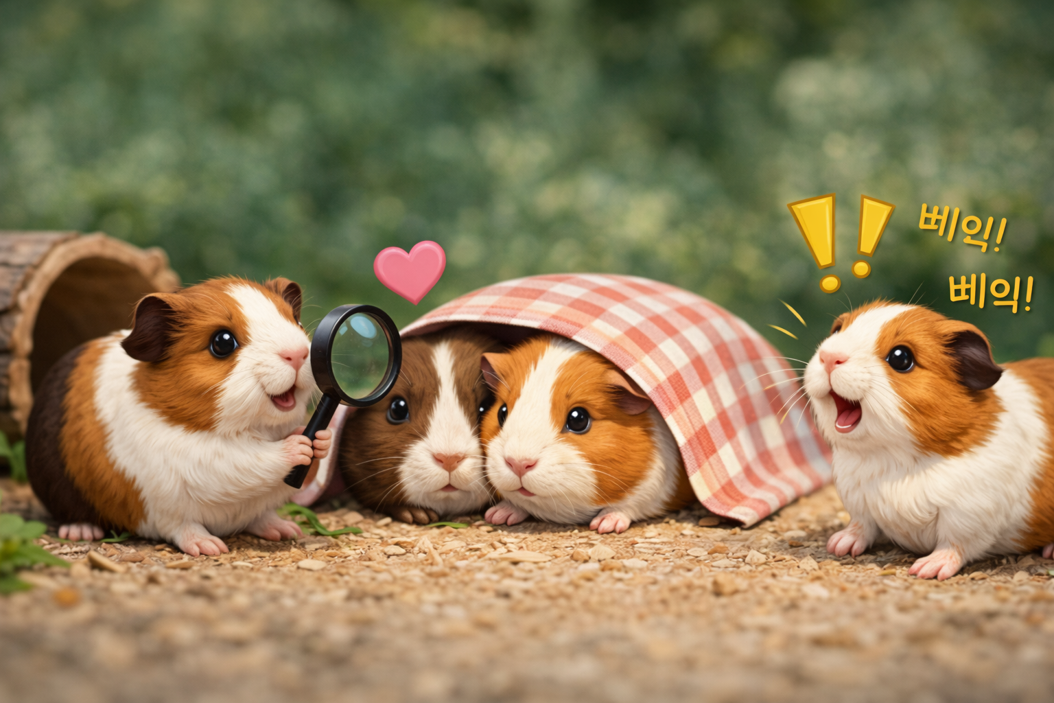 모여서 의사표시를 하는 기니피그들 이미지