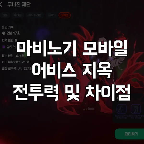 마비노기 모바일 어비스 지옥 전투력 정보 썸네일