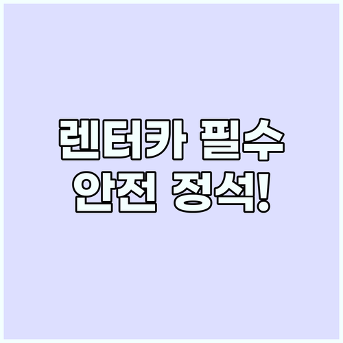 자유로운 드라이브 여행을 완성하는 렌..