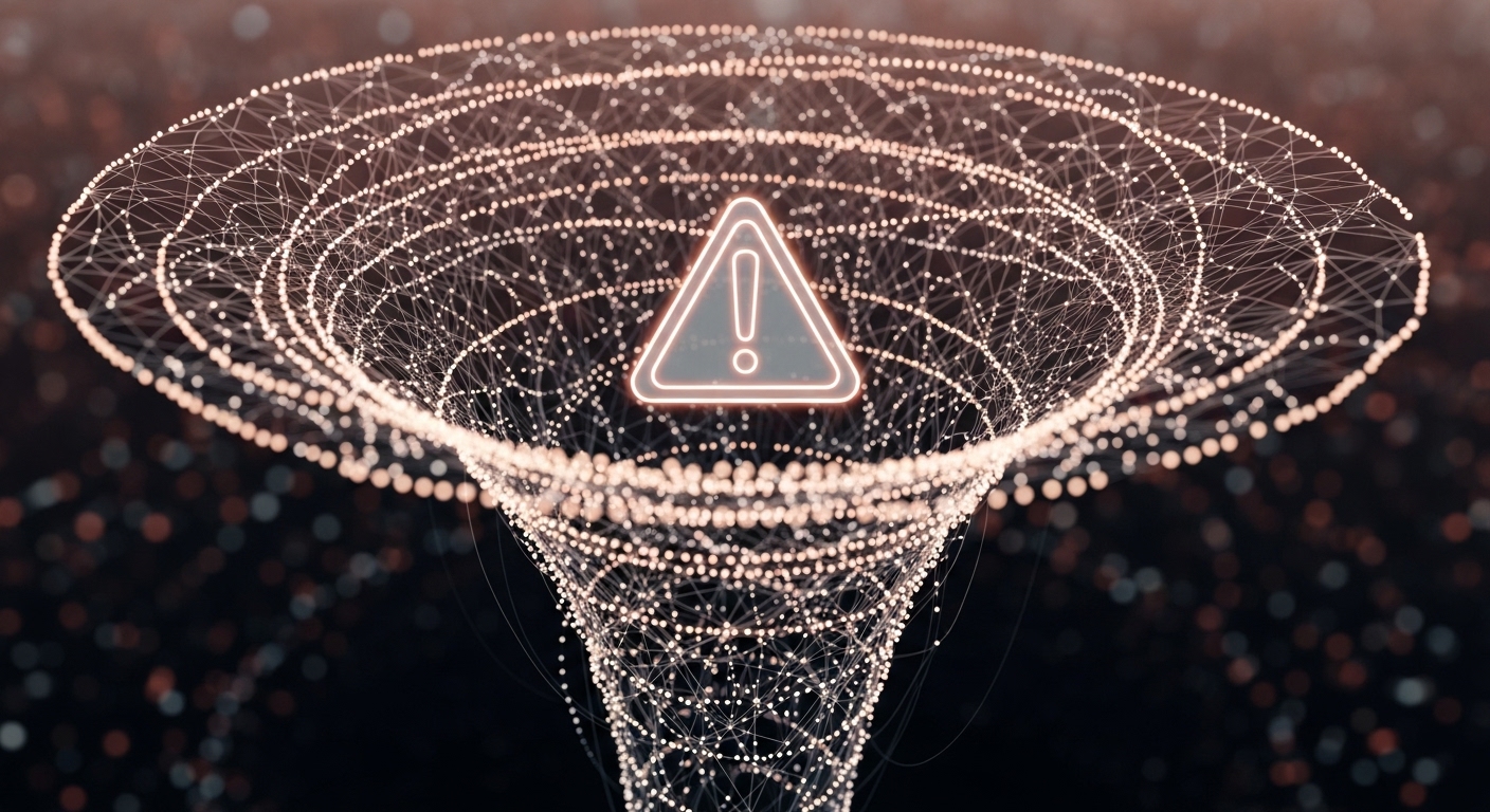 낮은 지표 뒤에 숨겨진 가치 함정의 위험을 상징하는 추상적인 이미지