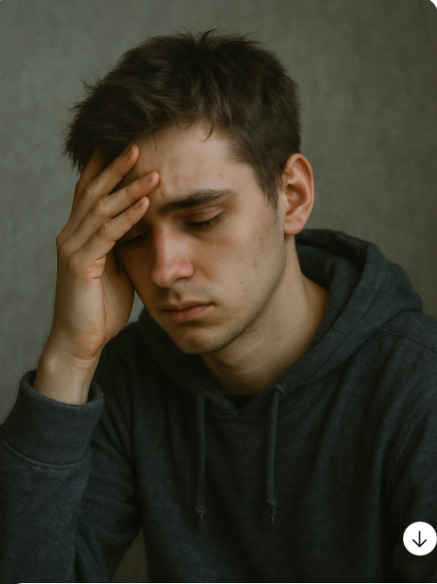 우울증을 겪는 20대 남성 사진