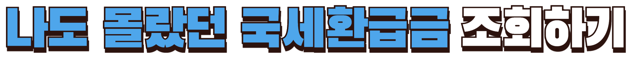 나도 몰랐던 국세환급금 조회하기