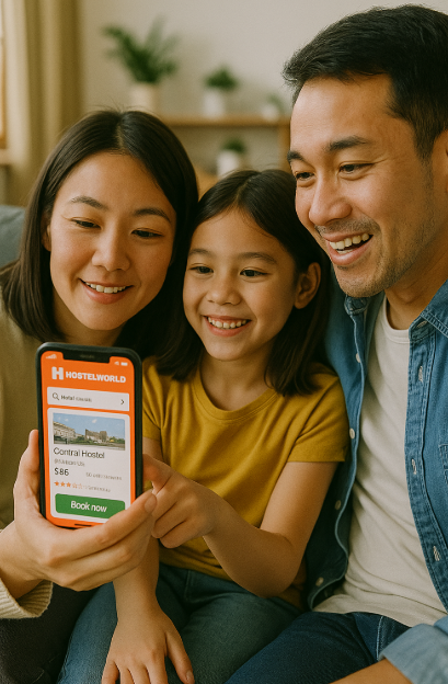 Hostelworld 앱으로 숙소예약하는 사진