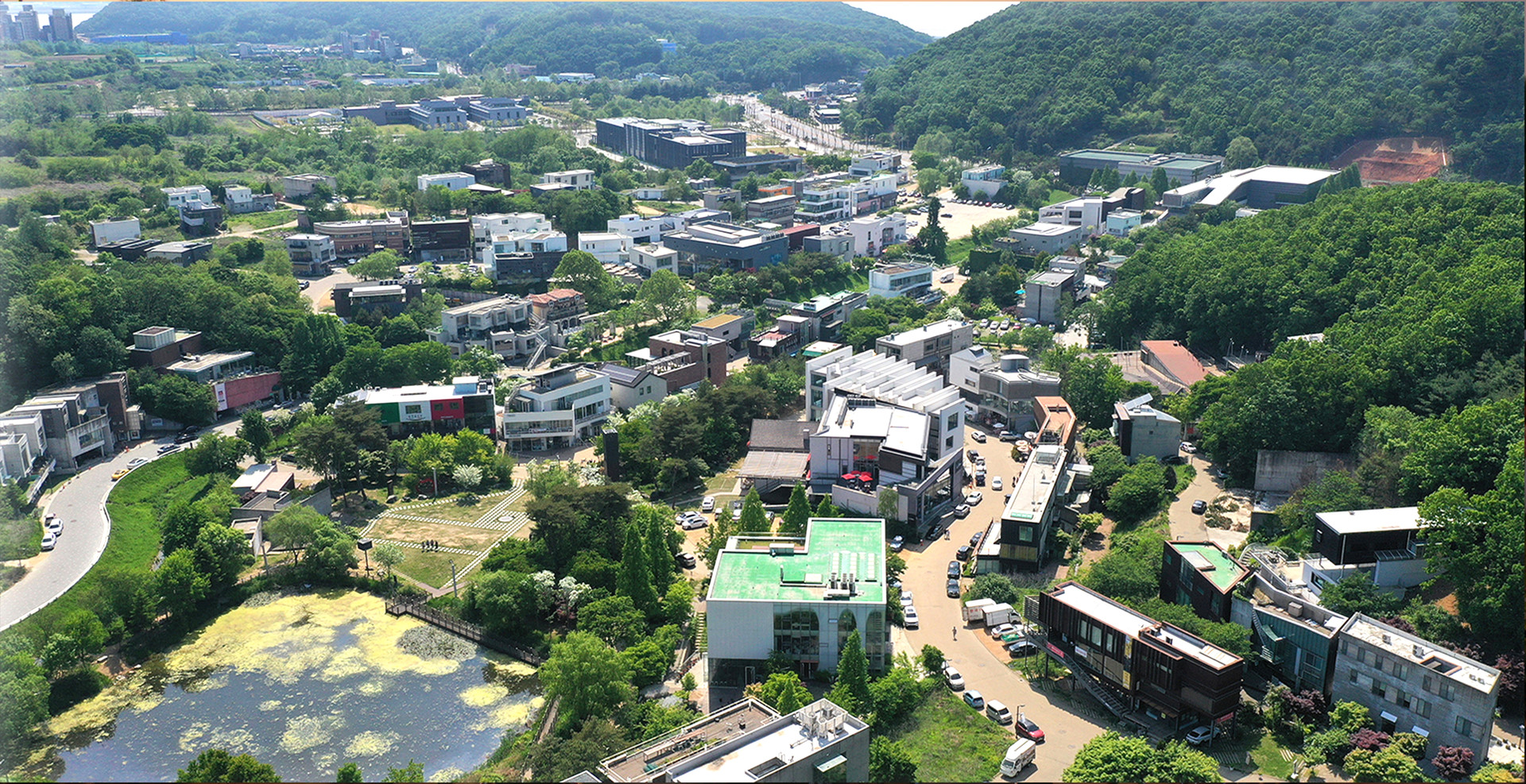 상공에서 바라본 헤이리예술마을