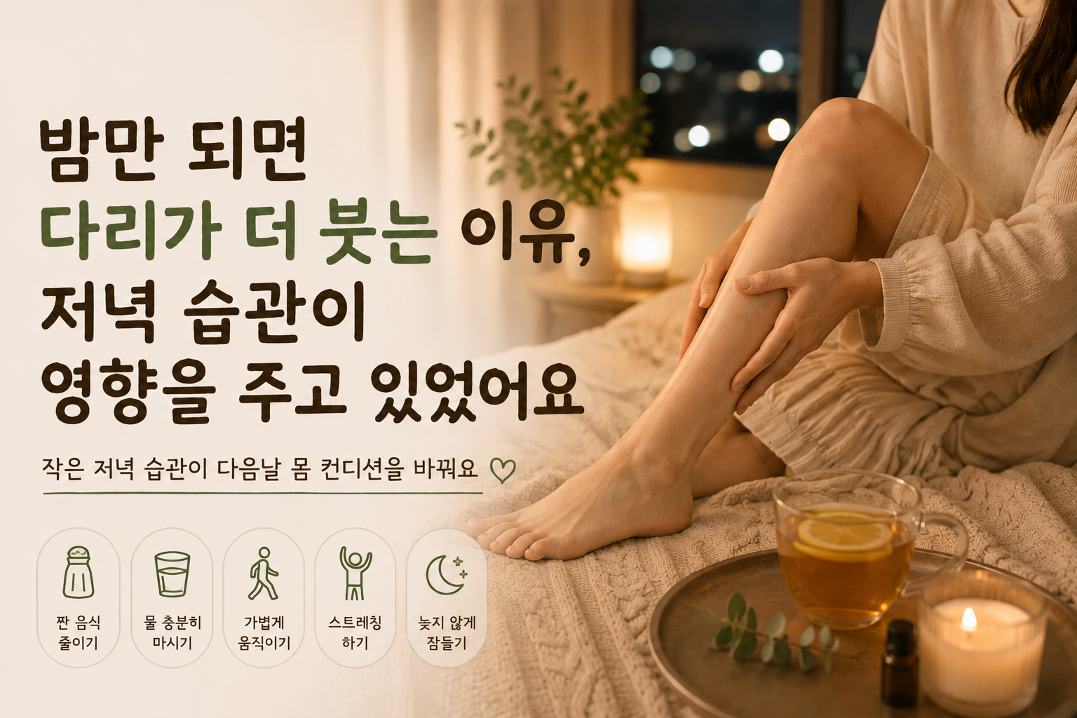 밤만 되면 다리가 더 붓는 이유