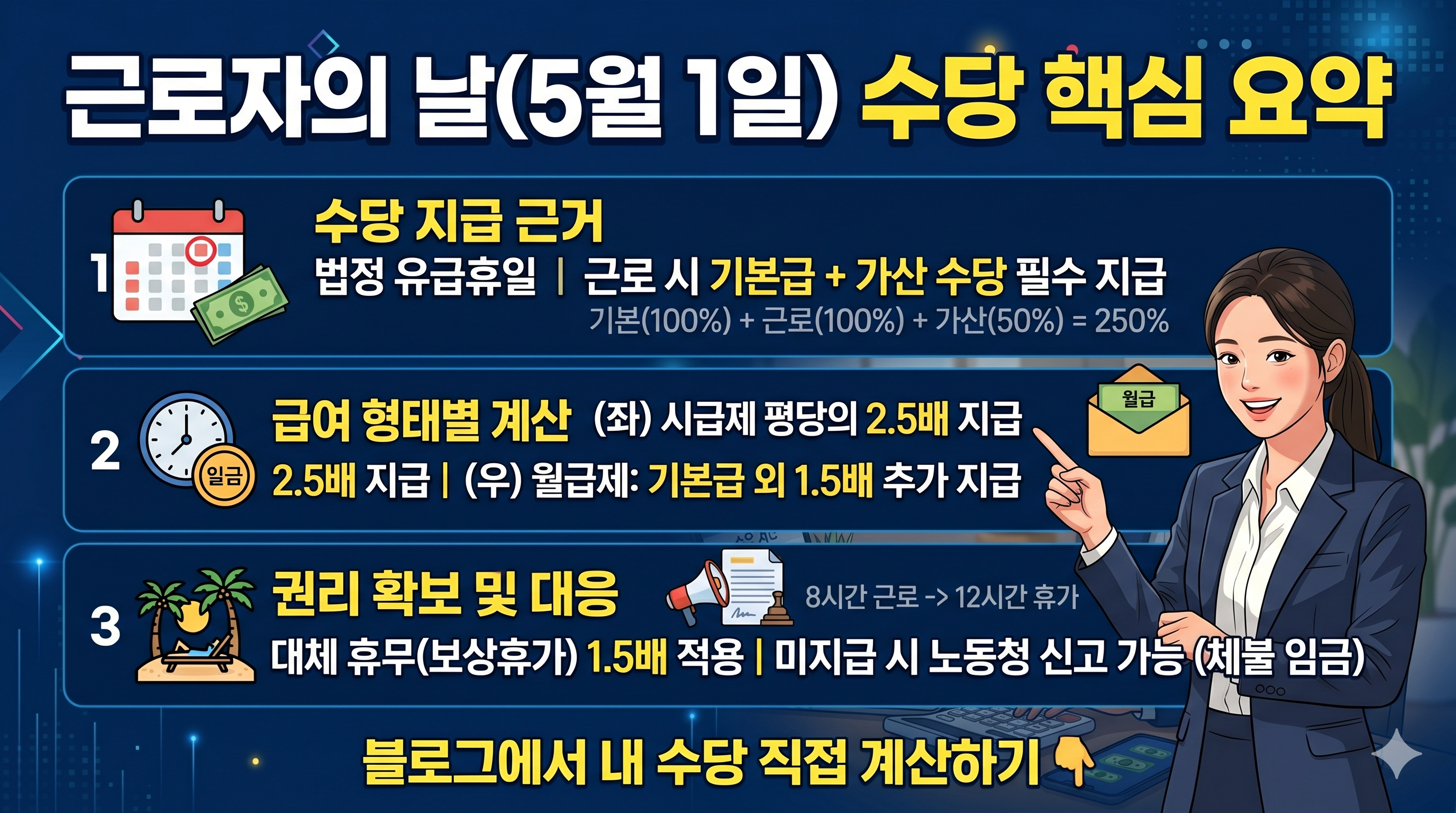 2026 근로자의 날 노동절 2.5배 수당 완벽 가이드