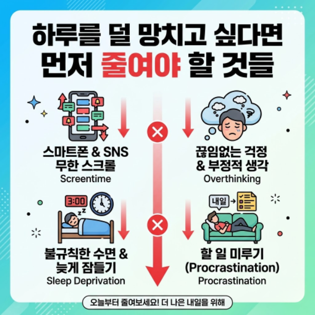 하루를 덜 망치고 싶다면 먼저 줄여야 할 것들