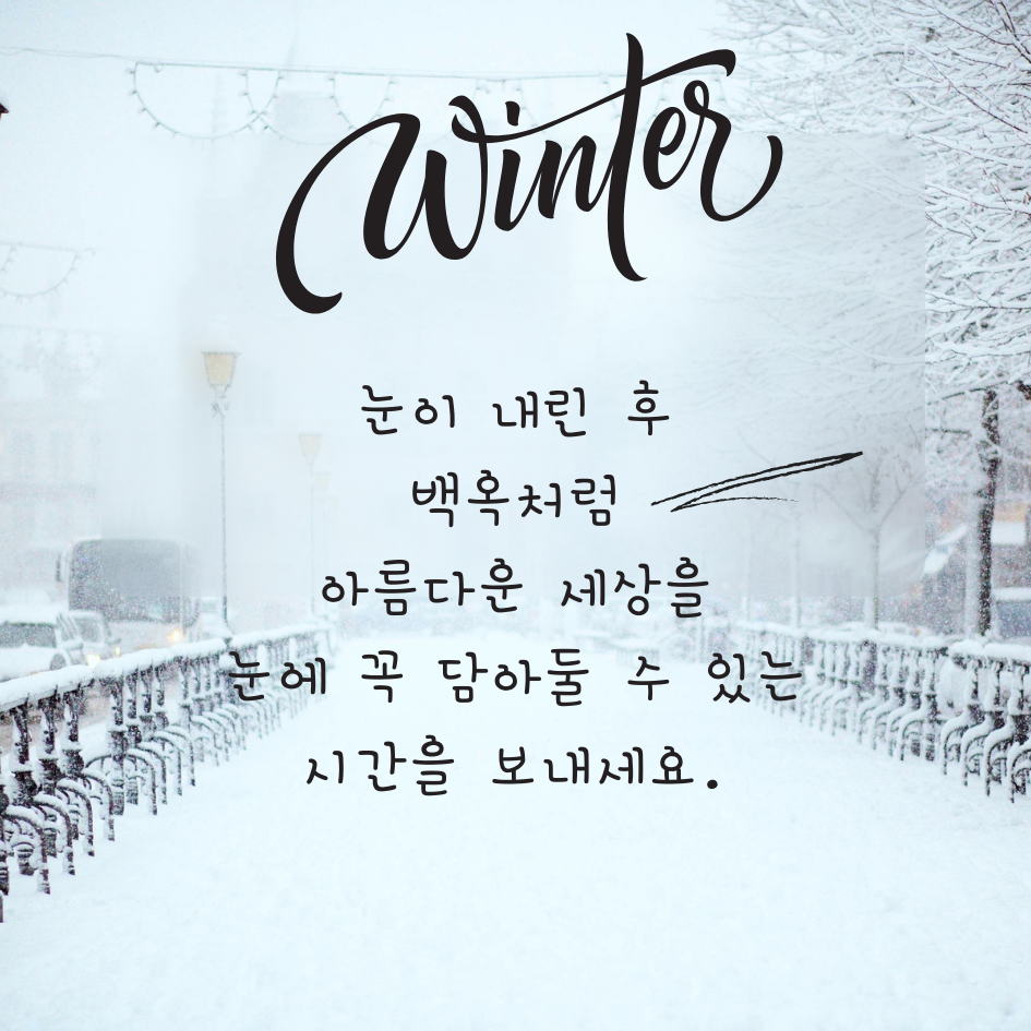 눈 오는 날 인사말 이미지 문구 모음