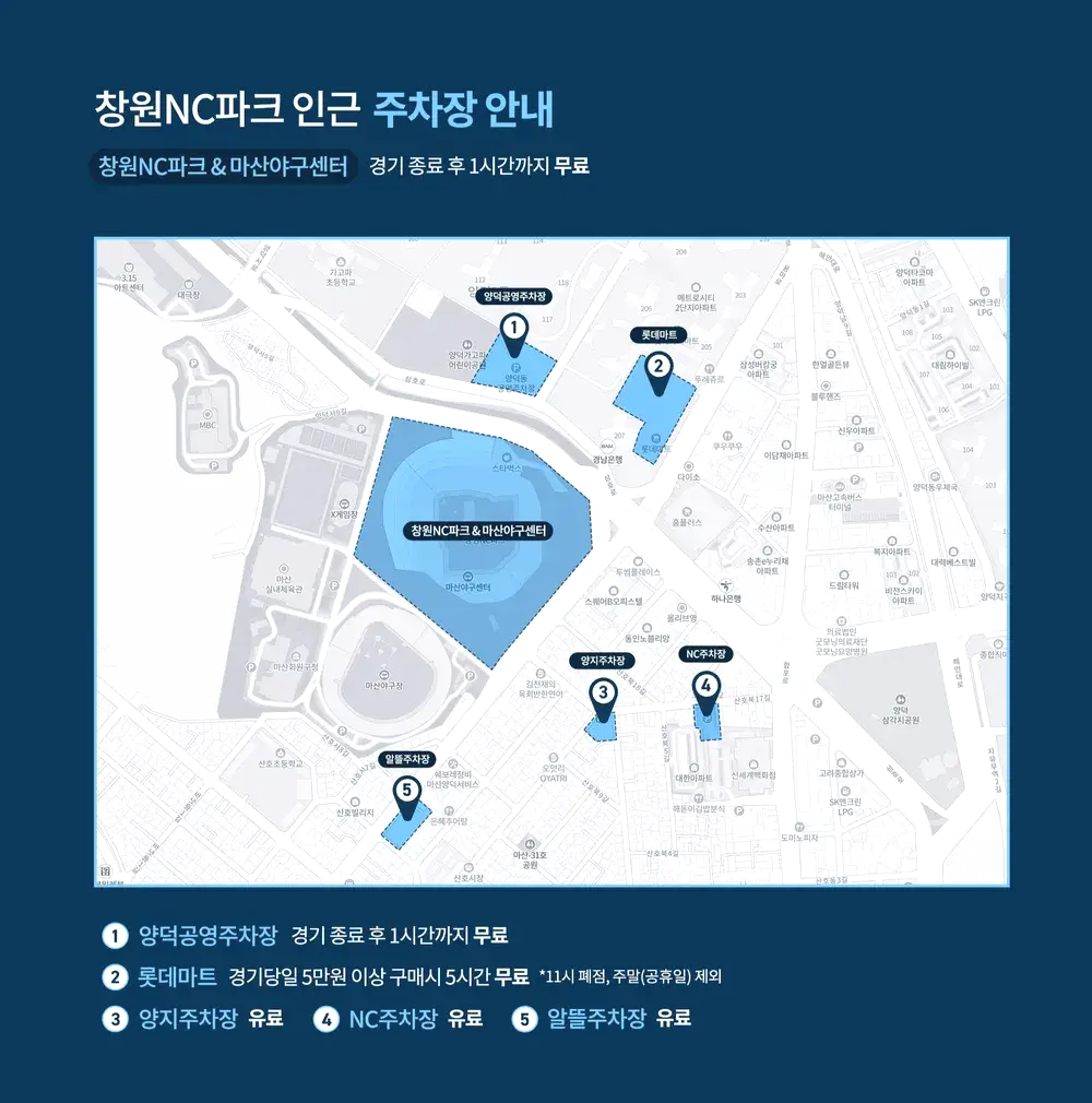 창원 NC파크 인근 주차장