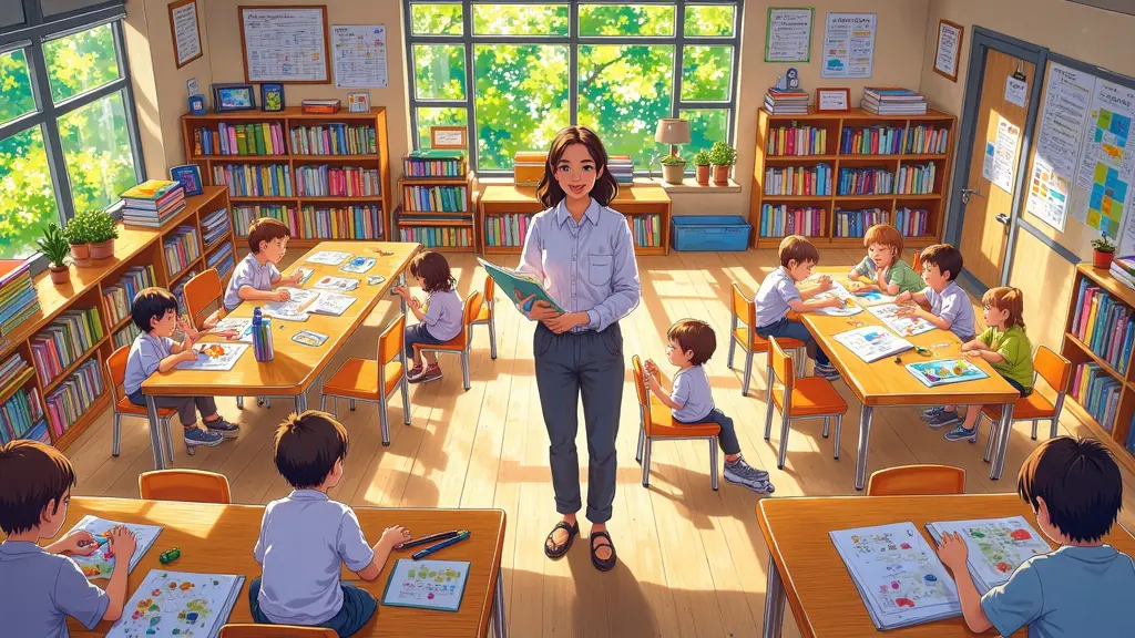 교실에서 공부하는 아이들