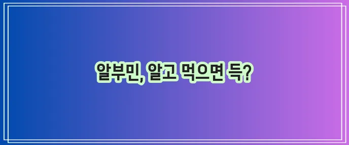 알부민 효능과 풍부한 음식 꼭 확인하세요