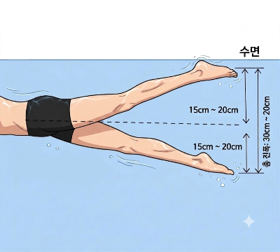 자유형 발차기 진폭