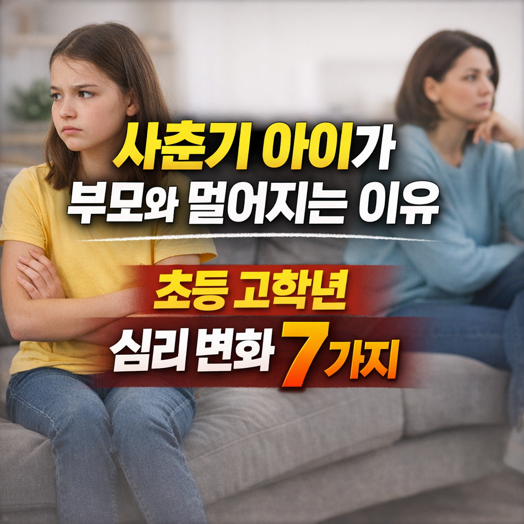 사춘기 아이가 부모와 멀어지는 이유, 초등 고학년 심리 변화 7가지