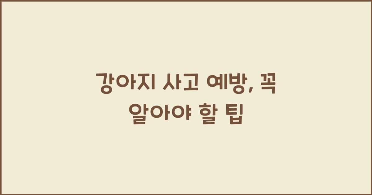 강아지 사고 예방