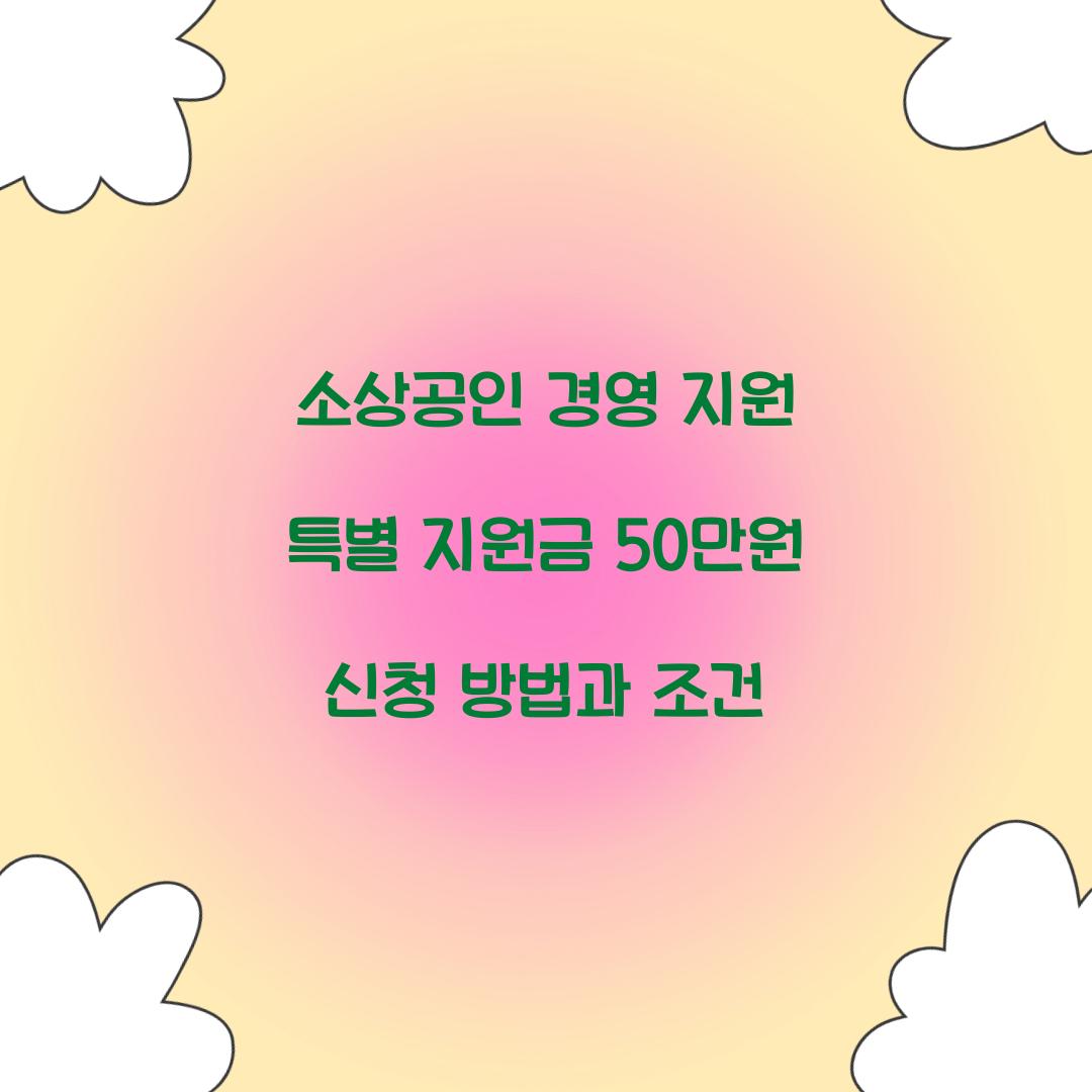 소상공인 경영 지원 특별 지원금 50만원